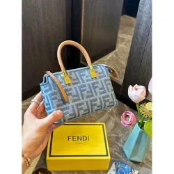 Luxury Women Mini Clutch Bag Denim Handbag Double F Letter Print