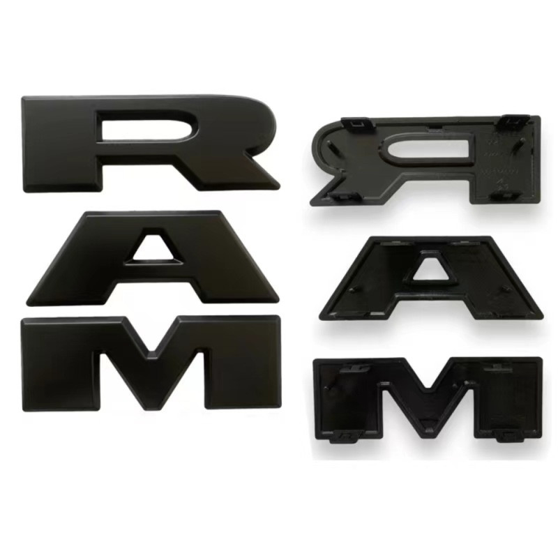 Enhanced Style with Matte Black RAM Letters Emblem Badge for RAM 1500