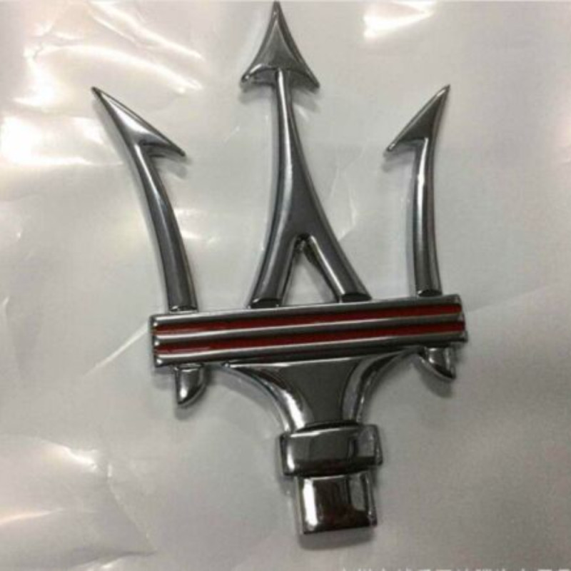 Chrome Metal Badge Side Rear Emblem Stickers Badge For Maserati