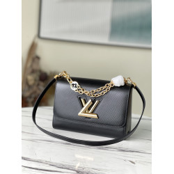 Luxury Twist MM Women Leather Crossbody Bag Shoulder Bag Handbag Black