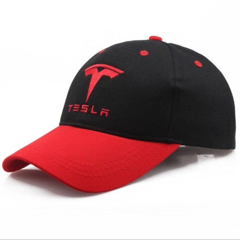 Red&Black Adjustable T Logo Embroidered Baseball Hat Cap For Tesla Model Y 3 S X