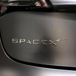 Metal Car Rear Tail Emblem Space X Sticker Emblem For Tesla Model 3 S X Y