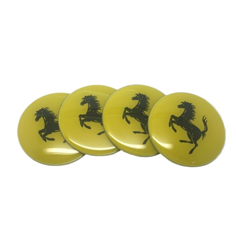 4PCS 56mm Wheel Center Hub Caps Sticker With Logo For Ferrari