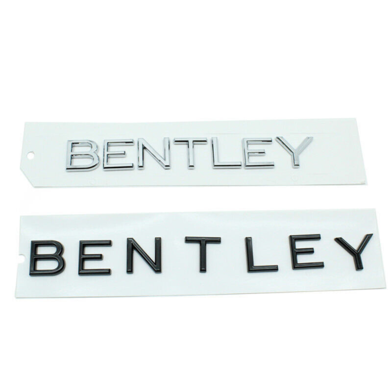 ABS Car Rear Tail Letter Emblem Sticker Silver/Black For Bentley