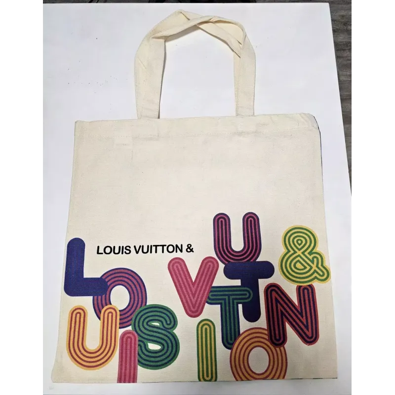 Colorful Letter Print Limited Canvas Eco Tote Bag Shenzhen Exhibition 2022