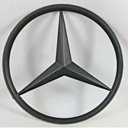 90mm Flat Black Star Rear Trunk Emblem Logo Badge Sticker for Mercedes Benz