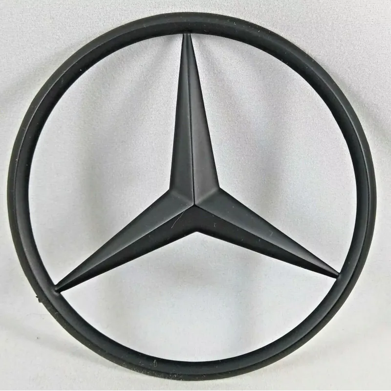 90mm Flat Black Star Rear Trunk Emblem Logo Badge Sticker for Mercedes Benz