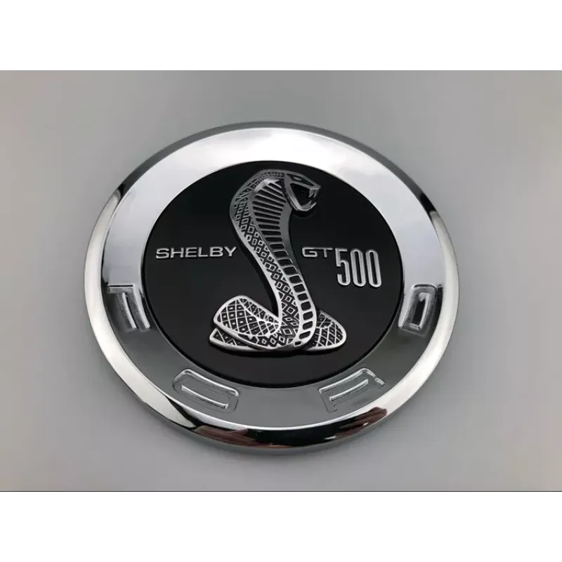 5.9'' Round Trunk Rear Tail Badge Snake Emblem For Mustang SHELBY GT500 Silver