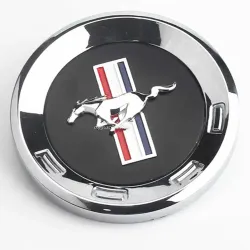 ABS Chrome Running Horse Decklid Emblem 5.9'' Round Panel Rear Badge Sticker For Ford Mustang